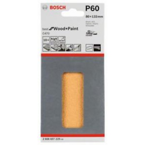 Bosch BFM Zımpara 80 x 133 mm 60 kum 8 Delik 10lu 2.608.607.229