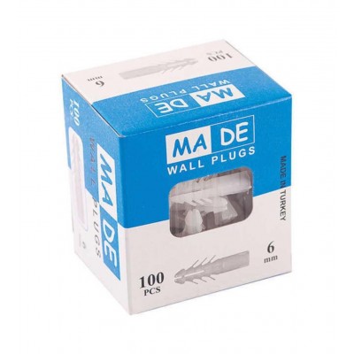 Made Plastik Dubel Kutulu 6 MM 100 Adet