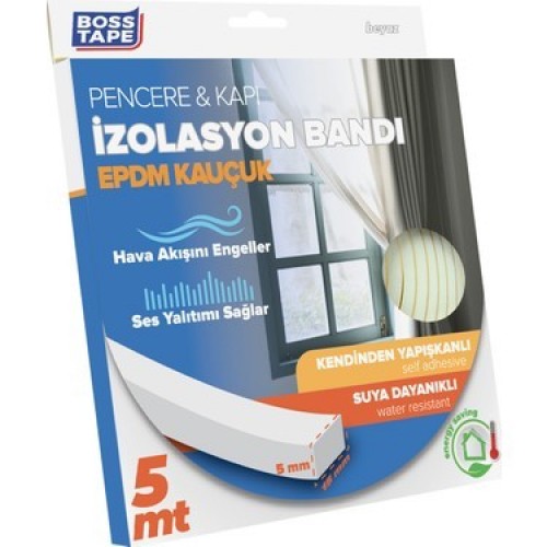 Boss Tape Epdm Pencere İzolasyon Bandı 15MMx5Mt Beyaz BT-04010