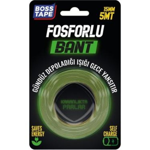 Boss Tape Fosforlu Bant 15MMX5MT bt-09006