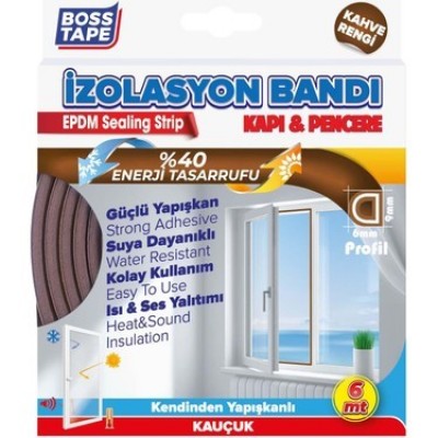Boss tape Kapı Pencere Bandı Kahverengi 2x3Mt.D Profil BT-04014